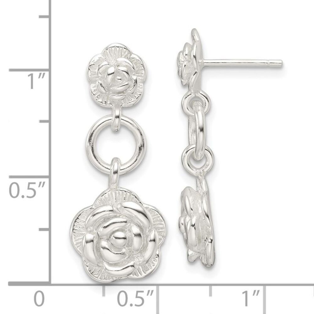 Kazi Luxury Sterling Silver E-Coating Rose Dangle… - image 4